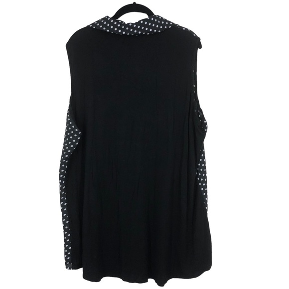 Valerie Bertinelli Sleeveless Polkadot Tunic top Hi Lo Hem, Mixed Media, SZ 2X - Picture 2 of 6